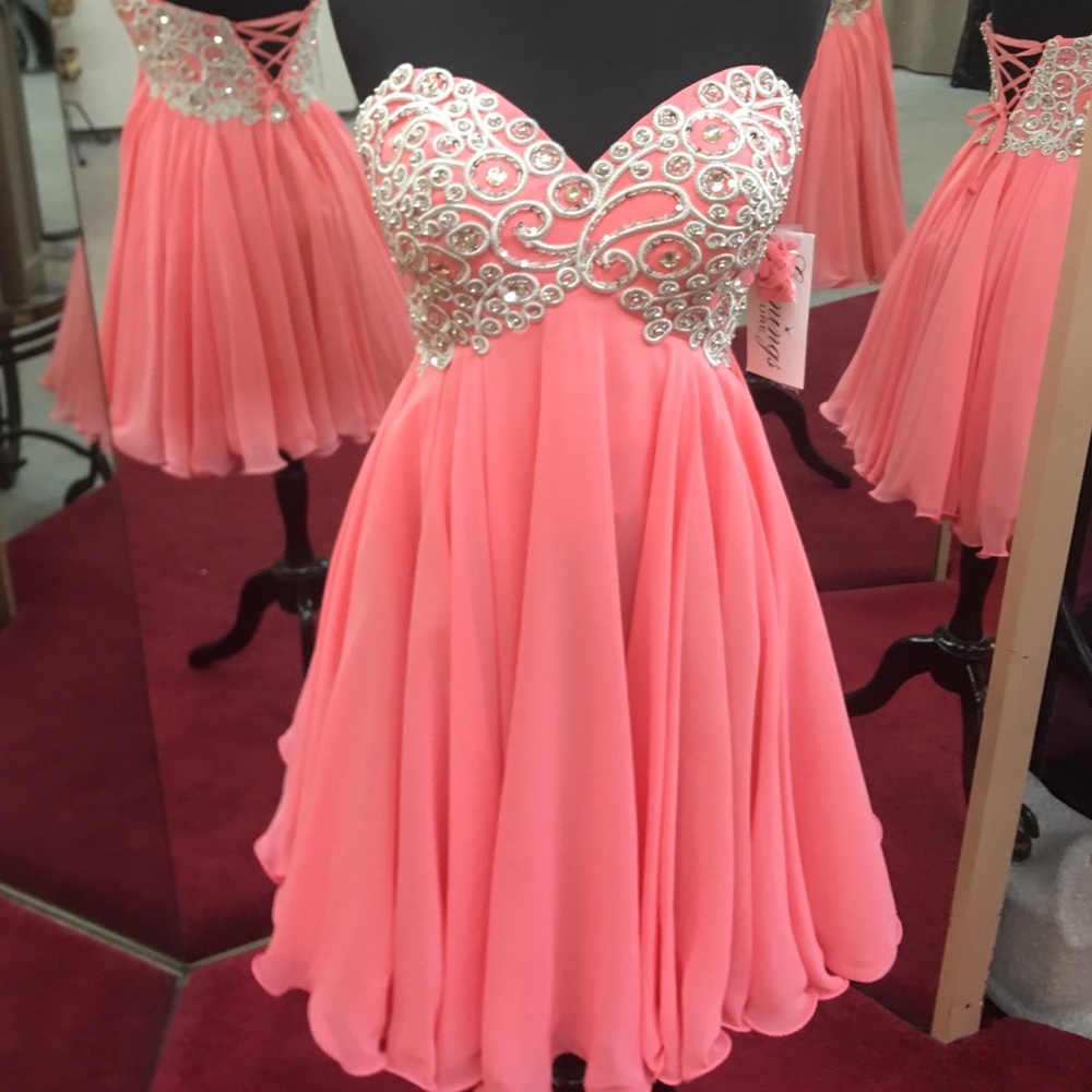 Coral Short Formal Dress 10